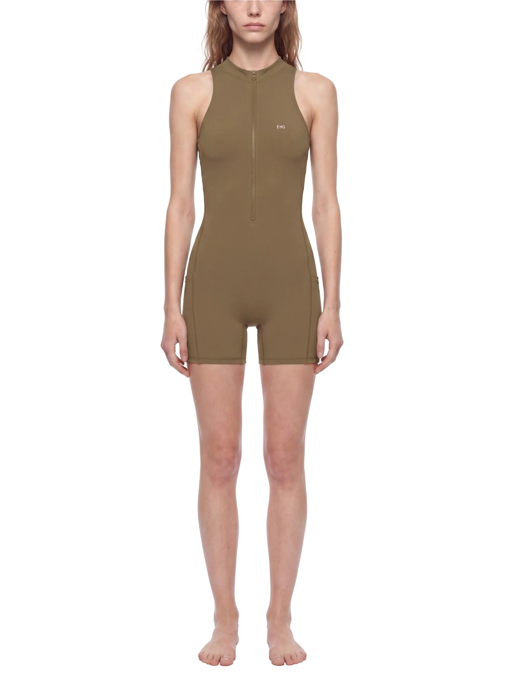 EHG Women's Quarter-Zip Yoga Romper | One-Piece Activewear
