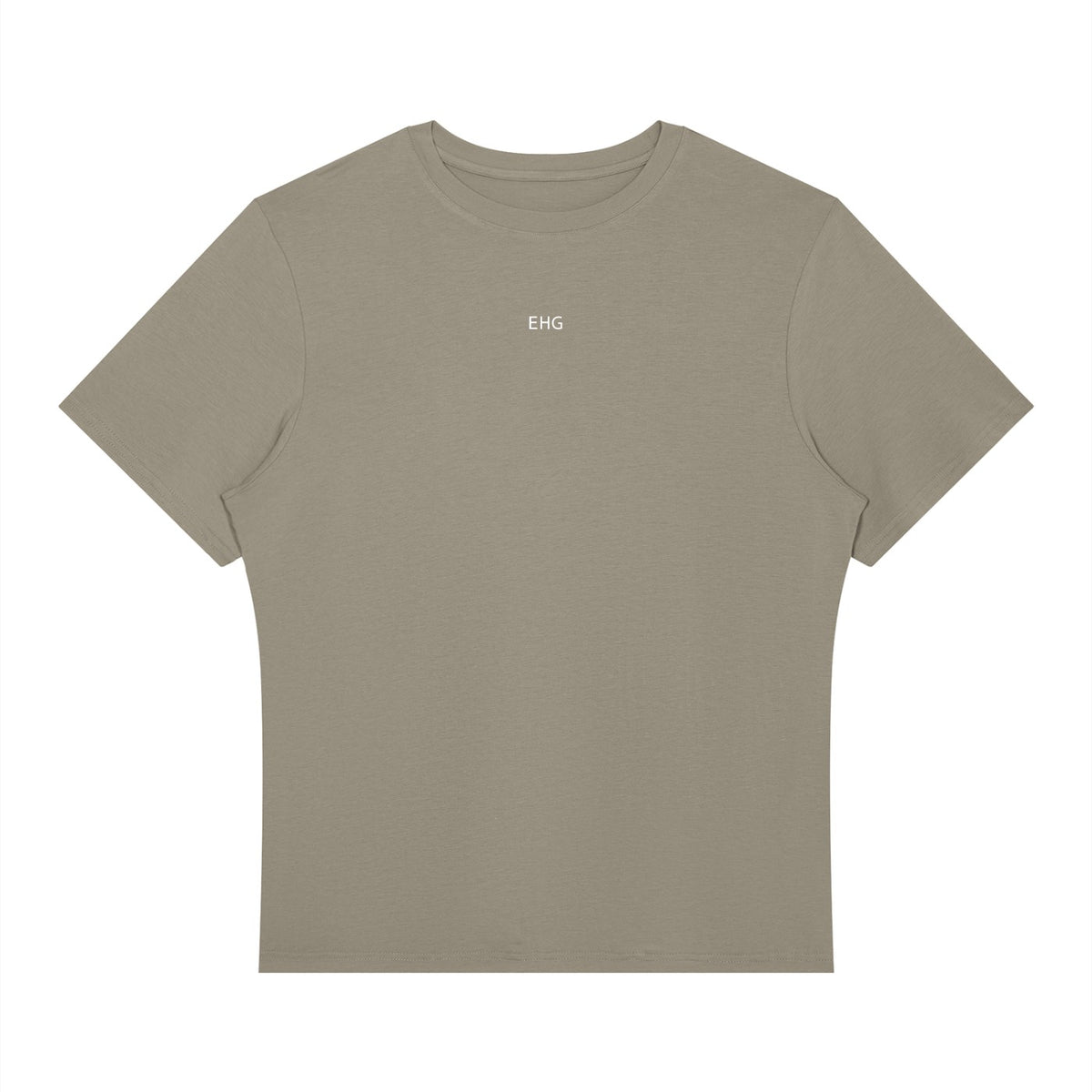EHG SmartWellness gray green regular fit training tee with round neck and small white logo on chest