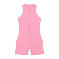 EHG SmartWellness pink sleeveless yoga romper with a quarter-zip front and bodycon fit in soft stretch fabric